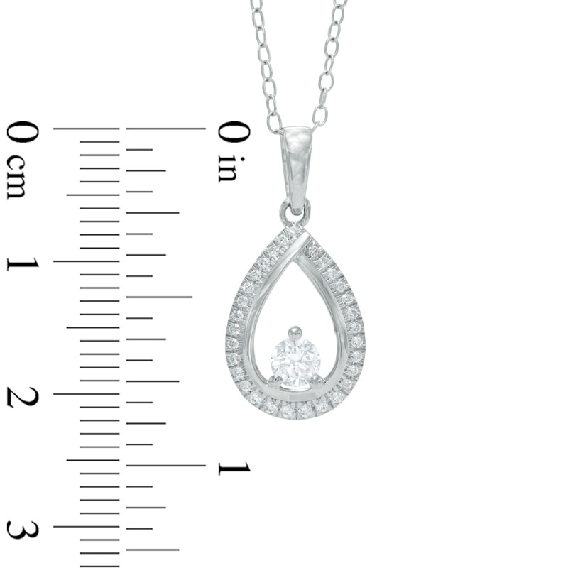 1/3 CT. T.W. Certified Canadian Diamond Teardrop Pendant in 14K White Gold (I/I2)