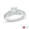 Thumbnail Image 0 of 3/4 CT. T.W. Certified Canadian Diamond Layered Criss-Cross Engagement Ring in 14K White Gold (I/I1)
