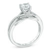 Thumbnail Image 1 of 3/4 CT. T.W. Certified Canadian Diamond Layered Criss-Cross Engagement Ring in 14K White Gold (I/I1)