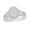 Thumbnail Image 0 of 1/2 CT. T.W. Oval-Shaped Multi-Diamond Frame Engagement Ring in 10K White Gold