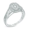 Thumbnail Image 1 of 1/2 CT. T.W. Oval Composite Diamond Frame Engagement Ring in 10K White Gold