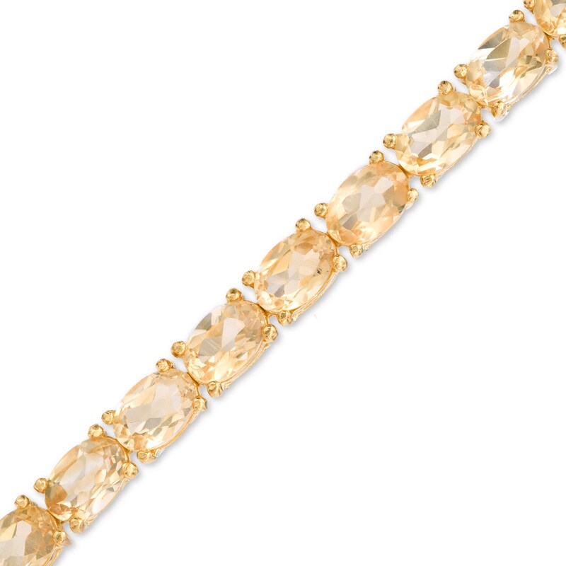 Main Image 1 of Oval Citrine Fashion Bracelet in Sterling Silver and 18K Gold Plate - 6.75"