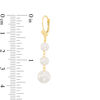 Thumbnail Image 2 of 5.0-8.0mm Freshwater Cultured Pearl Graduating Triple Drop Earrings in 14K Gold