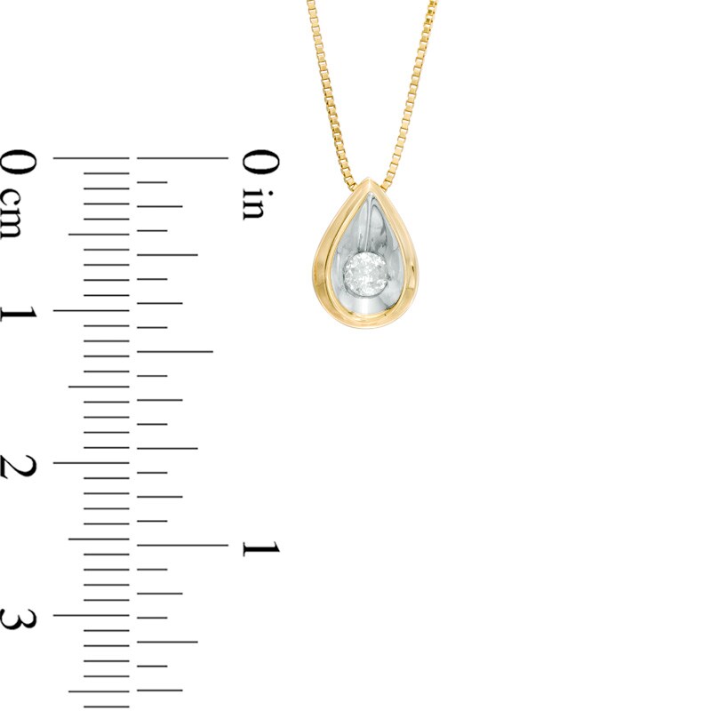 1/10 CT. Diamond Solitaire TeardropShaped Pendant in Sterling Silver