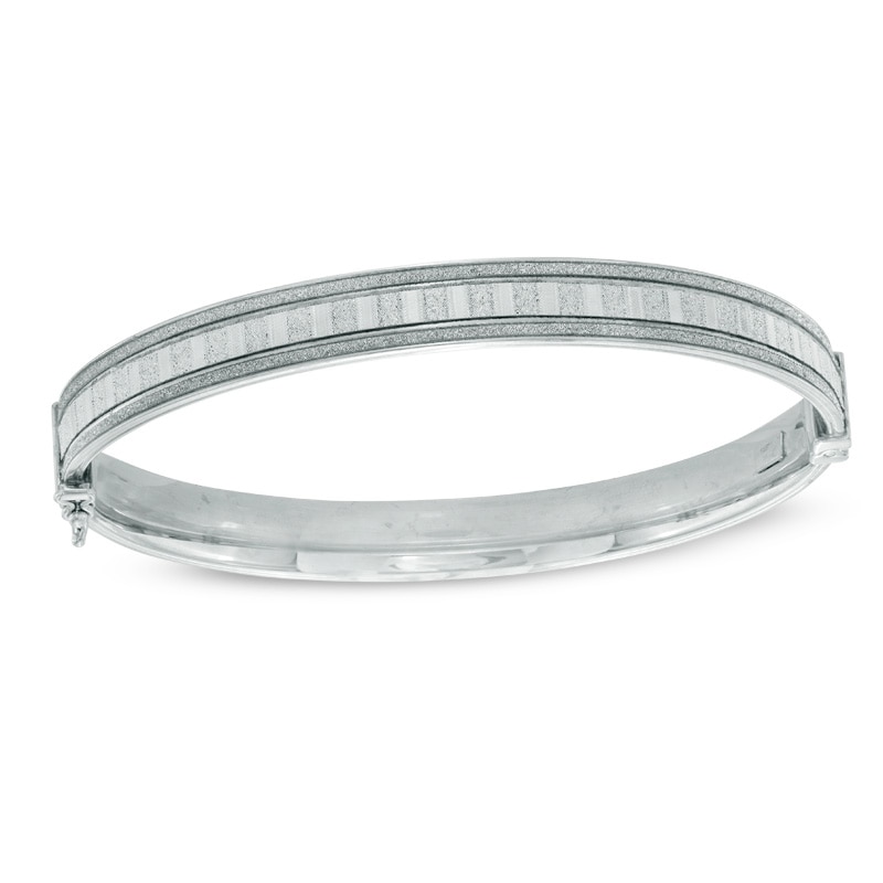 Main Image 1 of Glitter Bangle in Sterling Silver