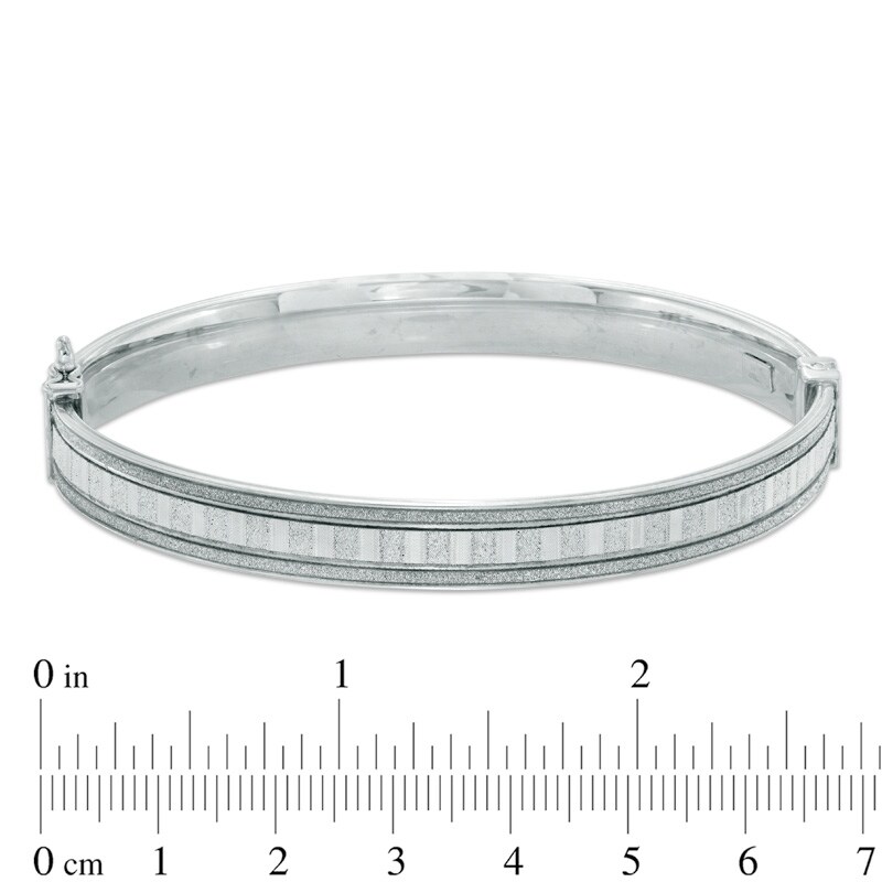 Main Image 2 of Glitter Bangle in Sterling Silver