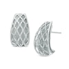 Thumbnail Image 0 of Glitter Basket Weave Patterned Hoop Earrings in Sterling Silver