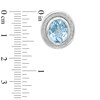 Oval Blue Topaz Glitter Stud Earrings in Sterling Silver