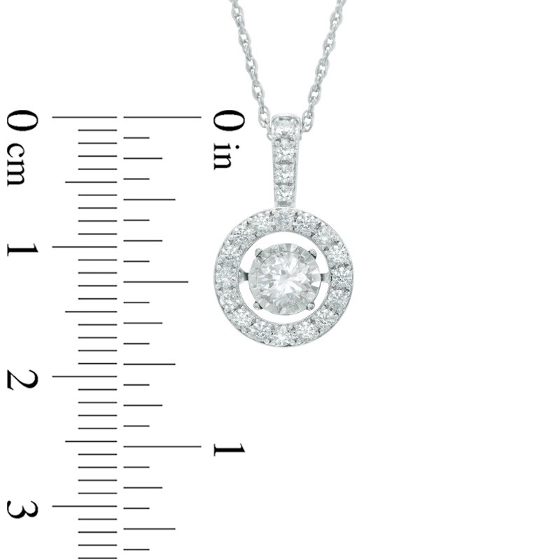 Main Image 2 of 5/8 CT. T.W. Diamond Circle Pendant in 14K White Gold