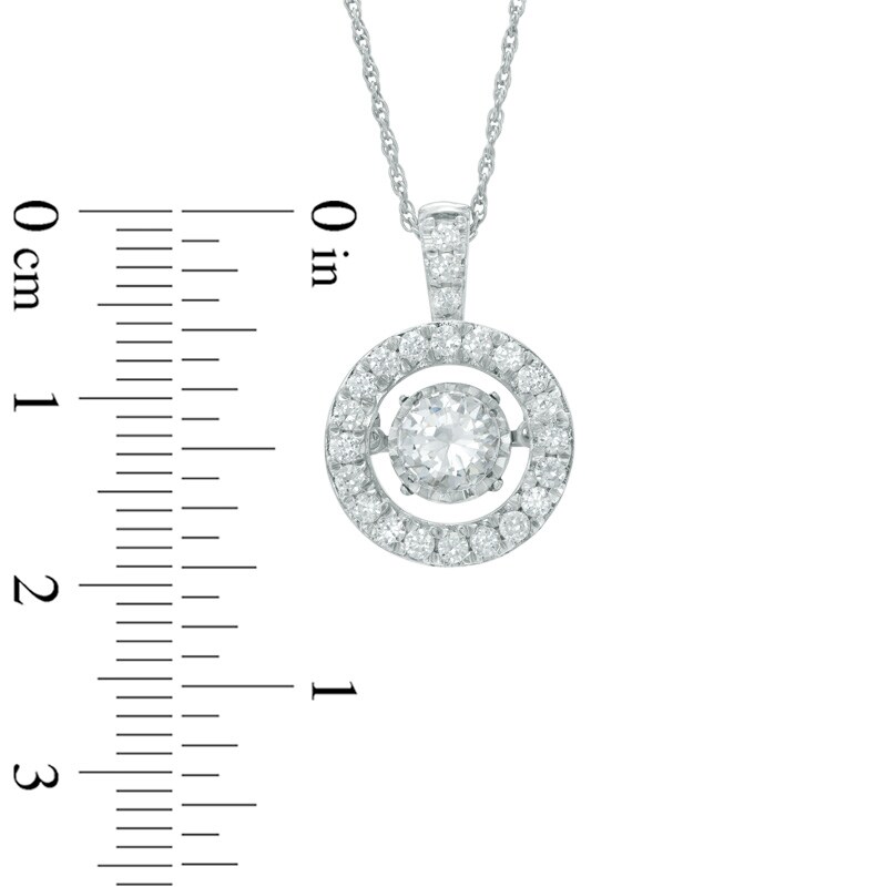 Main Image 2 of 7/8 CT. T.W. Diamond Circle Pendant in 14K White Gold