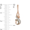 Thumbnail Image 2 of 1/4 CT. T.W. Champagne and White Diamond Looping Drop Earrings in 10K Rose Gold