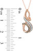 Thumbnail Image 1 of 1/4 CT. T.W. Champagne and White Diamond Looping Pendant in 10K Rose Gold