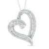 Thumbnail Image 1 of 1/2 CT. T.W. Diamond Looping Tilted Heart Pendant in 10K White Gold
