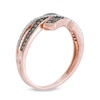 Thumbnail Image 2 of 1/4 CT. T.W. Champagne and White Diamond Bypass Ring in 10K Rose Gold