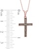 Thumbnail Image 2 of 1/10 CT. T.W. Champagne Diamond Cross Pendant in 10K Rose Gold