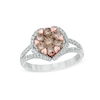 Thumbnail Image 0 of 1-1/4 CT. T.W. Champagne and White Diamond Cluster Frame Split Shank Ring in 14K Two-Tone Gold
