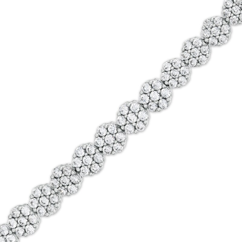 5 CT. T.W. Diamond Flower Cluster Bracelet in 14K White Gold