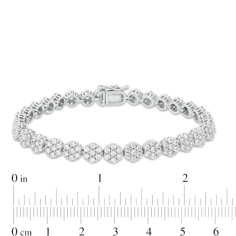 Baguette Flower Bracelet 14K White Gold