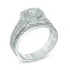 Thumbnail Image 2 of 1 CT. T.W. Certified Canadian Diamond Double Frame Bridal Set in 14K White Gold (I/I2)