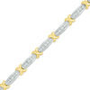 Thumbnail Image 1 of 1 CT. T.W. Diamond "X" Bracelet in 10K Two-Tone Gold