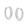 Thumbnail Image 0 of 1/4 CT. T.W. Diamond Channel-Set Hoop Earrings in 14K White Gold