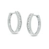 Thumbnail Image 1 of 1/4 CT. T.W. Diamond Channel-Set Hoop Earrings in 14K White Gold