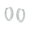 Thumbnail Image 0 of 1/4 CT. T.W. Diamond Channel-Set Hoop Earrings in 14K White Gold