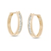 Thumbnail Image 1 of 1/4 CT. T.W. Diamond Channel-Set Hoop Earrings in 14K Gold
