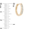 Thumbnail Image 2 of 1/4 CT. T.W. Diamond Channel-Set Hoop Earrings in 14K Gold