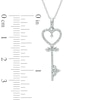 1/8 CT. T.W. Diamond Heart-Top Key Pendant in 10K White Gold