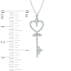 Thumbnail Image 1 of 1/8 CT. T.W. Diamond Heart-Top Key Pendant in 10K White Gold