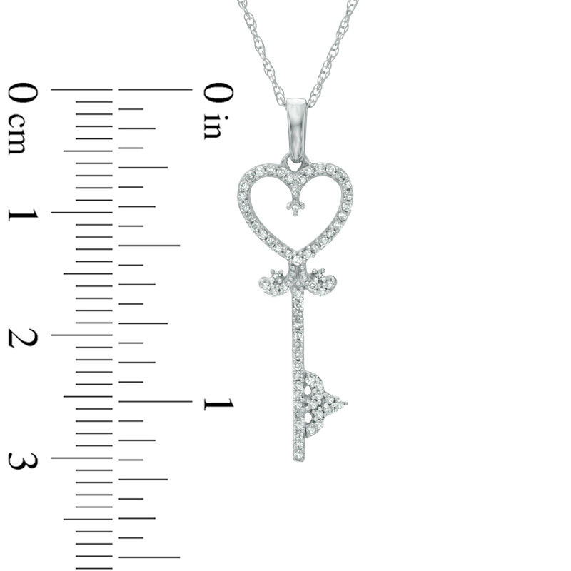 Tiffany & Co. Diamond 18 Karat White Gold Heart Key Pendant Necklace |  Wilson's Estate Jewelry