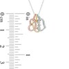 Thumbnail Image 1 of 1/10 CT. T.W. Diamond Tilted Triple Heart Pendant in 10K Tri-Tone Gold