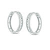 Thumbnail Image 1 of 1/2 CT. T.W. Diamond Huggie Hoop Earrings in 10K White Gold