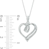 Thumbnail Image 1 of 1/10 CT. T.W. Diamond Double Row Heart Pendant in 10K White Gold