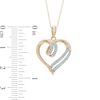 Thumbnail Image 1 of 1/10 CT. T.W. Diamond Double Row Heart Pendant in 10K Gold