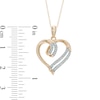 Thumbnail Image 2 of 1/10 CT. T.W. Diamond Double Row Heart Pendant in 10K Gold