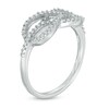 Thumbnail Image 1 of 1/4 CT. T.W. Diamond Infinity Knot Ring in 10K White Gold