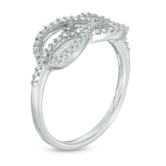 1/4 CT. T.W. Diamond Infinity Knot Ring in 10K White Gold