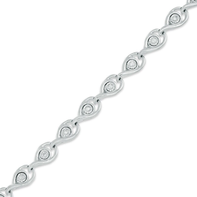 Main Image 1 of 1/10 CT. T.W. Diamond Fashion Bracelet in Sterling Silver