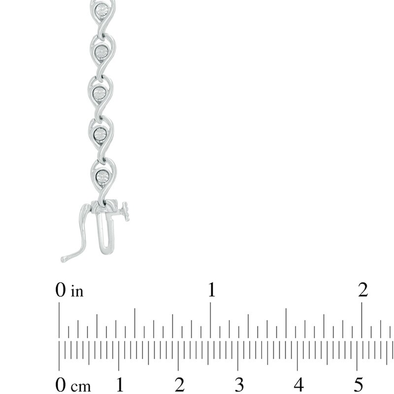 Main Image 2 of 1/10 CT. T.W. Diamond Fashion Bracelet in Sterling Silver