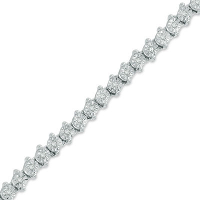 【HYERES LOR】25SS★ Silver (W) 4 Prong Tennis Bracelet 2mm 925 Sterling Silver 4 Row Illusion Tennis Real Diamond