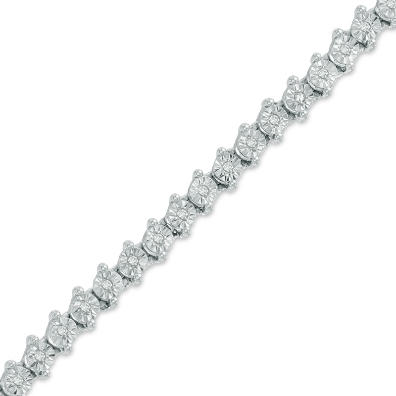 1/4 CT. T.W. Diamond Tennis Bracelet in Sterling Silver - 7.25"