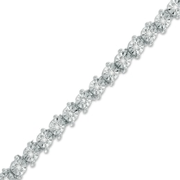 1/2 CT. T.W. Diamond Tennis Bracelet in Sterling Silver - 7.25&quot;