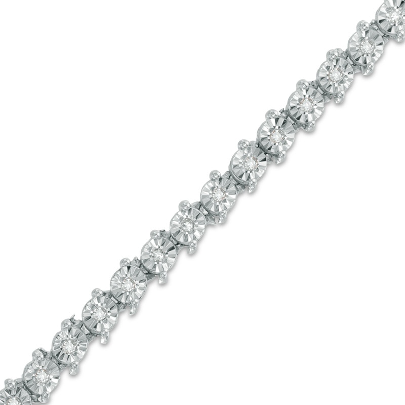 Zales 1/2 Ct. T.W. Diamond S Tennis Necklace in Sterling Silver - 17