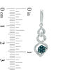 1/10 CT. T.W. Enhanced Blue and White Diamond Cluster Twist Drop Earrings in Sterling Silver