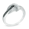 Thumbnail Image 1 of Enhanced Black and White Diamond Accent Loop Ring in Sterling Silver