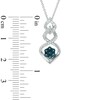 Thumbnail Image 2 of 1/10 CT. T.W. Enhanced Blue and White Diamond Twist Cluster Pendant in Sterling Silver