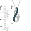 Thumbnail Image 1 of 1/6 CT. T.W. Enhanced Blue and White Diamond Infinity Loop Pendant in Sterling Silver