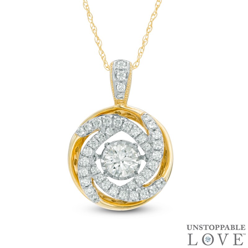 Main Image 1 of 3/4 CT. T.W. Diamond Whirlwind Pendant in 14K Gold